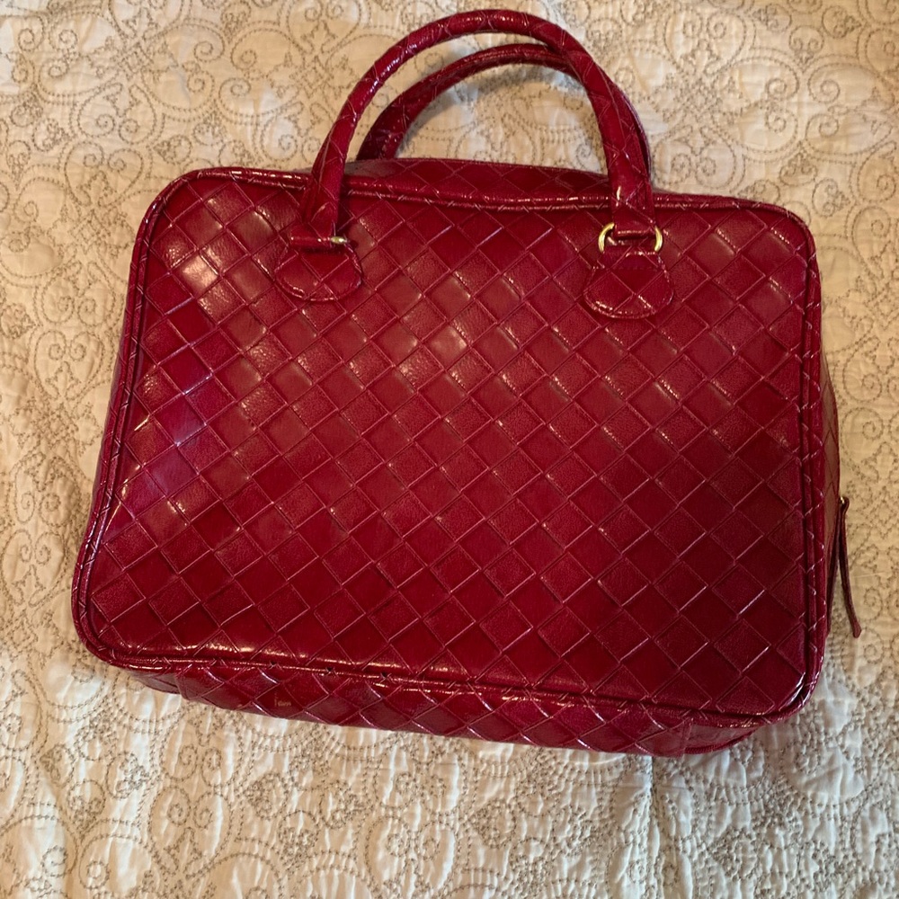 Red cosmetic bag